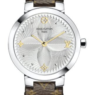 Louis Vuitton Tambour Slim Metallic Flower Silver
