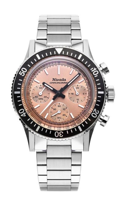 Nivada Grenchen Chronoking Mecaquartz Salmon Salmon